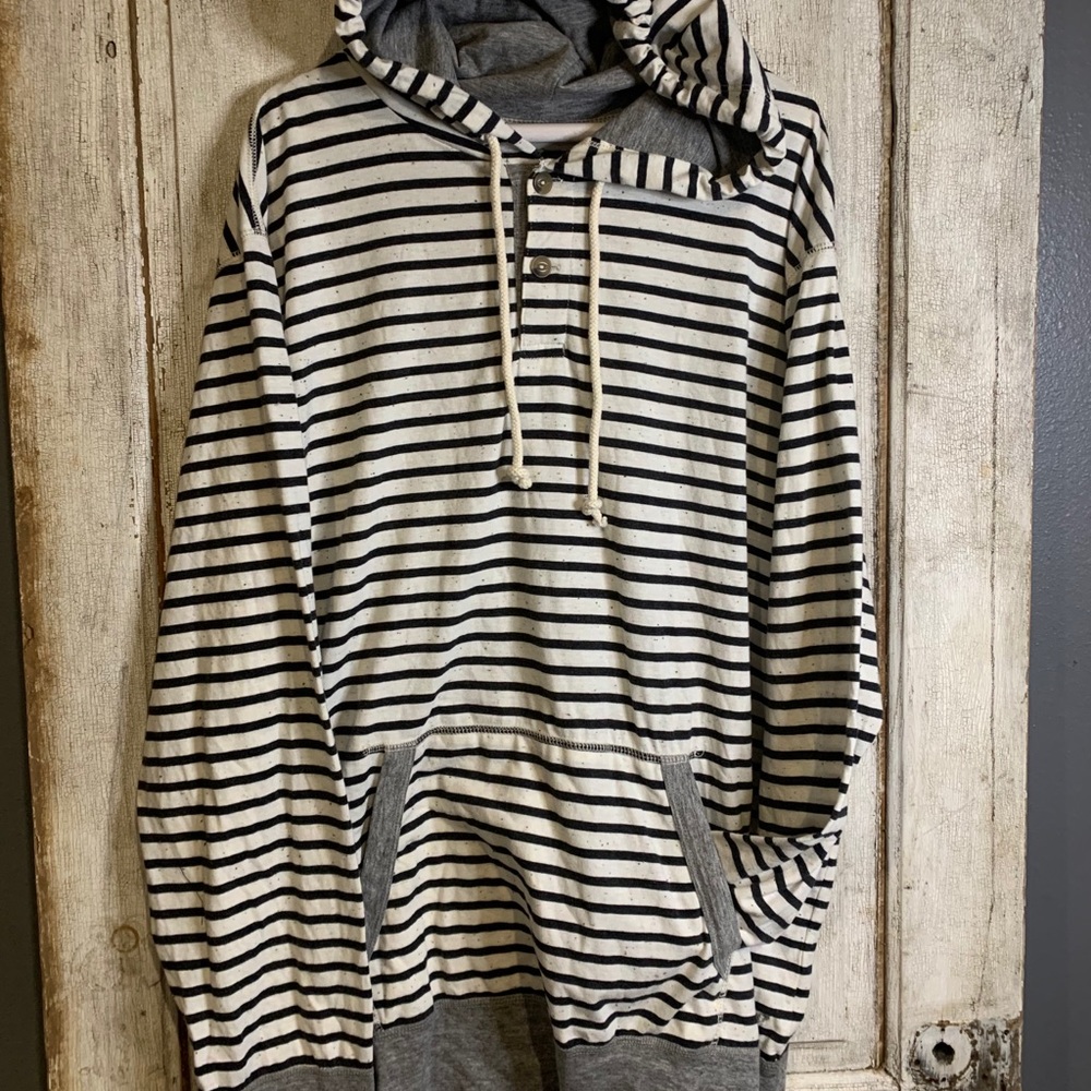 American eagle striped pullover with hoodie